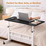 Zanbeel Mobile Standing Desk Adjustable Height for Laptop – Small Rolling Desk & Portable Table on Wheels – Laptop Cart & Computer Workstation – Small Standing Table with Wheels for Home Office Zanbeel