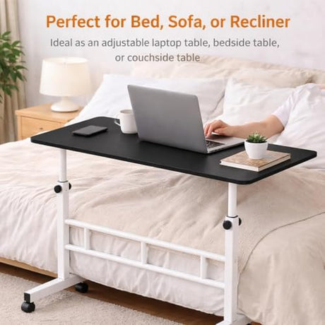 Zanbeel Mobile Standing Desk Adjustable Height for Laptop – Small Rolling Desk & Portable Table on Wheels – Laptop Cart & Computer Workstation – Small Standing Table with Wheels for Home Office Zanbeel