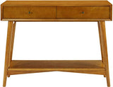 Crosley Furniture Landon Sofa Console Table with Drawers and Shelf for Hall, Entryway, or Living Room, Acorn Crosley Furniture