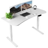 VIVO Electric Height Adjustable 63 x 32 inch Memory Stand Up Desk, White Table Top, White Frame, Touch Screen Preset Controller, 2E Series, DESK-KIT-2E1W VIVO