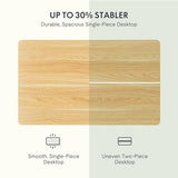 FLEXISPOT Standing Desk 48 x 24 Inches Height Adjustable Desk Whole-Piece Desktop Electric Stand up Desk Home Office Table for Computer Laptop (White Frame + 48 in Maple Desktop) FLEXISPOT