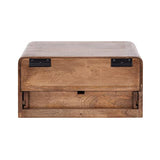 Kate and Laurel Kato Modern Wood Floating Side Table with Drawer, 18 x 10 x 9, Walnut Brown, Contemporary Wooden Floating Nightstand for Bedroom Bedside Table Kate and Laurel