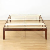 Mellow Naturalista Classic 16 Inch Solid Wood Platform Bed with Wooden Slats, Espresso, King Mellow