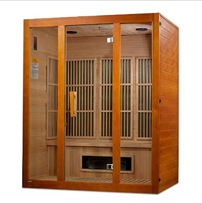 Maxxus Alpine Dual Techology 3 Person Low EMF FAR Infrared Sauna Canadian Hemlock