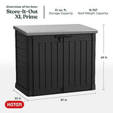 Keter Store-It-Out Prime XL 4.75 x 2.6 Foot Resin Outdoor Storage Shed with Double Doors and Easy Lift Hinges, Perfect for Trash Cans, Garden and Yard Tools, and Pool Toys, Black Keter