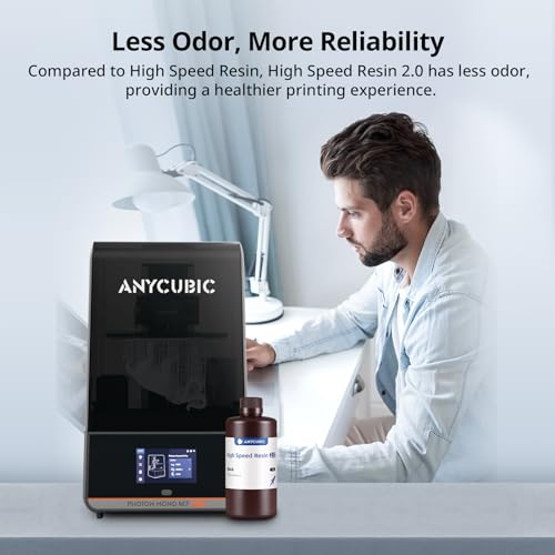 ANYCUBIC High Speed 3D Printer Resin 2.0, Print Up to 3X Faster, Special for Anycubic Photon Mono M5s/M7 Series, Particularly Apply for Large-Size 3D Printing Models, Low Odor (Black, 1kg)