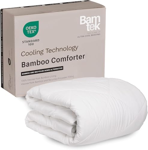 Bamtek 100% Viscose Derived from Bamboo Comforter, Cooling Comforter, Duvet Insert, Breathable, Extra Fluffy, Lightweight Comforters, King Size Bamtek