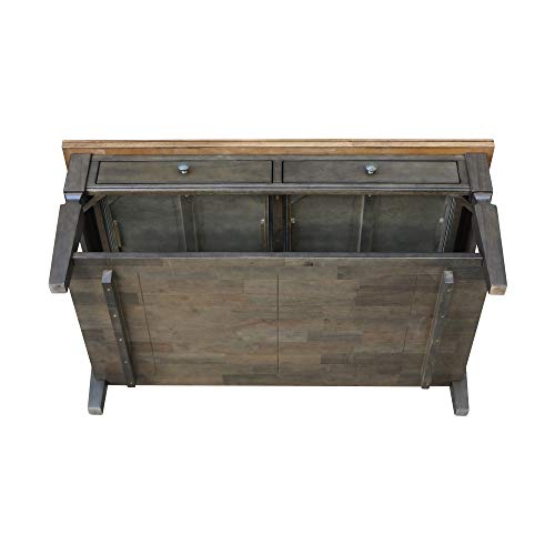 IC International Concepts Vista Coffee Table, 20", Hickory/Washed Coal - WoodArtSupply