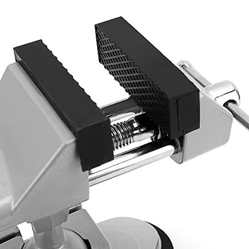 JOIKIT Mini Table Suction Vise, 2-3/4 Inch Jaw Portable Vacuum Base Vise Hobby Bench Vise Clamp with 360° Swiveling Head for DIY, Modelling, JOIKIT
