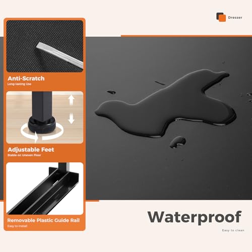 Sweetcrispy Dresser for Bedroom with 9 Storage Drawers, Tall Large Fabric Storage Tower Organizer, Chest of Drawers with Metal Frame Wooden Top for Nursery, Closet, Living Room, Entryway, Black Sweetcrispy