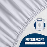 Queen Size Mattress Protector Waterproof, Premium 200 GSM Terry Mattress Cover, Soft & Breathable Bed Cover, Fitted Sheet Style Stretchable Deep Pockets 17" by Utopia Bedding (White) Utopia Bedding