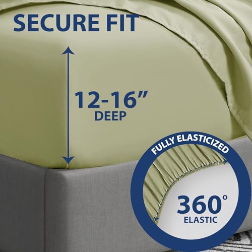 Home Collection Micro Caress Luxurious Sheet Set, 90GSM 3 -Piece Twin with 1 Additional Pillowcase, Sage Color Cathay Home