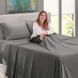 Nestl Queen Size Sheet Set, 4 Piece Extra Deep Pocket (18-24 inches), Microfiber, Cooling, Hotel Luxury, Soft, Breathable, Wrinkle-Free, Easy to Care, Charcoal Stone Grey Nestl