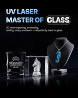 xTool F2 Ultra UV Laser Engraver, 5W UV Laser, 3D Inner and Fine Glass Engraving, Dual 48MP Cameras, 15,000 mm/s High Speed, AI Powered 2D-to-3D Software, Ultra-Precise Detail on Glass Plastic Acrylic xTool