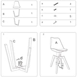 CangLong, White Modern Set, Shell Chair with Wood Legs for Kitchen, Dining, Living Room-Set of 4, Pack of 4 CangLong