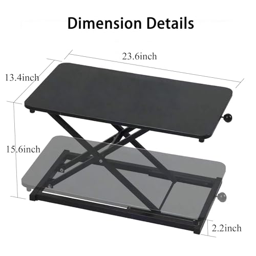 Raathionty Height Adjustable Standing Desk Converter, Computer Keyboard Stand for Desktop, Keyboard Riser for Stand Up Desk Riser, Ergonomic Sit Stand Workstations for Home Office Raathionty