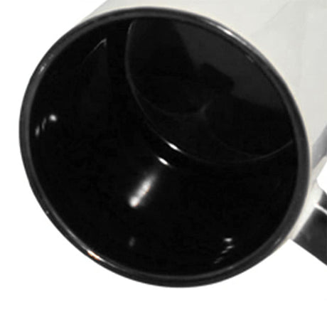 MR.R Sublimation Blanks Dishwasher Ceramic Coffee Mugs with Black Color Mug Inner and Handle Drinking Cup Mug For Milk Tea Cola Water,11oz, Set of 6 MR.R