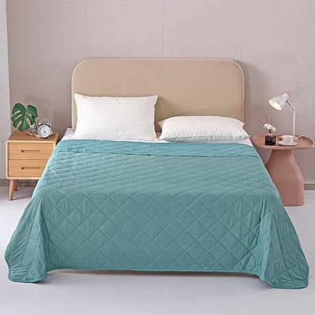 EVOLIVE Elastane Diamind Quilted All Season Light Weight Single Reversible Cooling Quilt/Comforter (Blue, Full/Queen) EVOLIVE