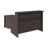 Bush Business Furniture Arrive 60W x 72D L Shaped Reception Desk with Shelf and Mobile File Cabinet in Storm Gray Bush Furniture