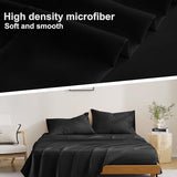 MCO Bedding Full Bed Sheets Set - Soft Bed Sheets - Cooling Breathable Bedding Set with 16" Deep Pocket (4 Pieces, Full, Black) MCO