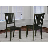 East West Furniture DUC-BLK-W Dudley Dining Room Chairs - Slat Back Solid Wood Seat Chairs, Set of 2, Black East West Furniture