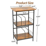 FiloxeniaOasis Record Player Stand with 4 Adjustable Dividers, Vinyl Record Storage Holds 200 LPs, 3 Layer End Table, Multi-Functional Record Player Table for Home, Rustic Brown FiloxeniaOasis