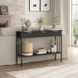 MAHANCRIS Console Table for Entryway, Entryway Table with Storage and Drawers, Narrow Long Sofa Table for Living Room, Hallway, Behind Couch, Corridor, Black and Gold CTHB5201 MAHANCRIS