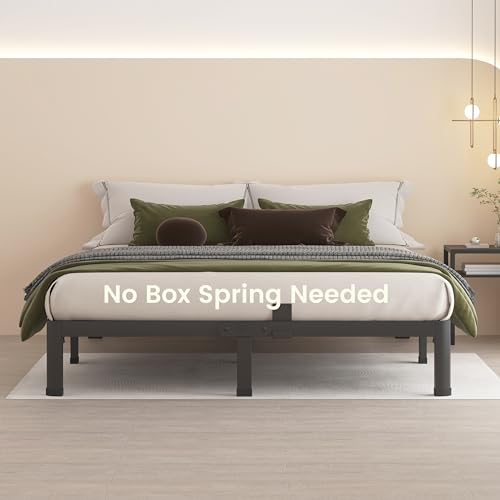 MAF 10 Inch King Metal Platform Bed Frame with Round Corner Legs, 3000 LBS Heavy Duty Steel Slats Support, Noise Free, No Box Spring Needed, Easy Assembly MAF