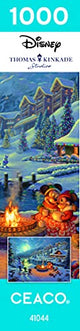Ceaco - Thomas Kinkade - Disney Dreams Collection - Holiday - Mickey and Minnie Christmas Lodge - 1000 Piece Jigsaw Puzzle Ceaco