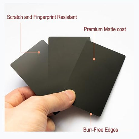 hansmaker 100 Pcs Metal Engraving Blanks Premium Aluminum Laser Engraving Business Card Multipurpose Custom Metal Cards 86 X 54 X 0.21 MM hansmaker