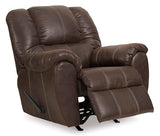 Signature Design by Ashley McGann Modern Faux Leather Manual Pull Rocker Recliner, Brown