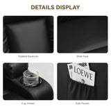 COMHOMA Recliner Chair, Swivel Rocker Recliners, Massage and Heat Reclining Chair, Reclining Sofa with Side Pockets, Cup Holders for Living Room, Bedroom (Black) COMHOMA