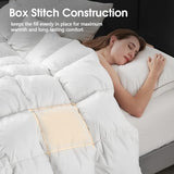 CYMULA Twin Size Feather Down Comforter - All Season White Duvet Insert, Lightweight Box Stitched, Fluffy Breathable, Ultra Soft Quiet Hotel Style with 8 Tabs(68" x 90") CYMULA