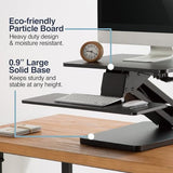 Desky Zero Adjustable Desk Riser – 6.3"–17.3" Height Adjustable Sit-Stand Workstation – Ergonomic Desktop Lift – Black Desky
