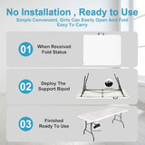 Bblife 6FT Folding Tables Heavy Duty Folding Table, Multi-Functional Fold up Table for Outdoor Camping Picnic Parties, Indoor Events White Training Table with 330lbs Static Weight Capacity Bblife