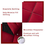 DOWNCOOL Twin Comforter Set -All Season Bedding Comforters Sets with 1 Pillow Case -2 Pieces Bed Set Down Alternative Comforter Set -Red/Black Twin Bedding Sets(64"x88") DOWNCOOL