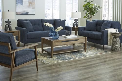 Signature Design by Ashley Bixler Classic Tufted Loveseat with Removable Cushions, Blue Signature Design by Ashley