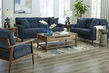 Signature Design by Ashley Bixler Classic Tufted Loveseat with Removable Cushions, Blue Signature Design by Ashley