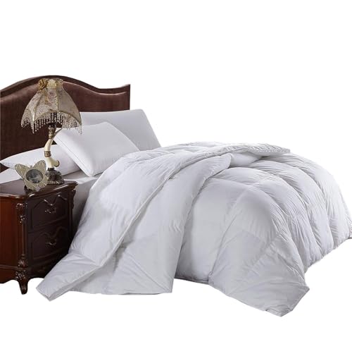 Royal Hotel Bedding 300 Thread Count Oversized King Size Down-Alternative Comforter, Overfilled Duvet Insert 100% Cotton Shell - 100% Down-Alternative Fill 750FP - 100Oz - Solid White, Oversized King Royal Hotel Bedding