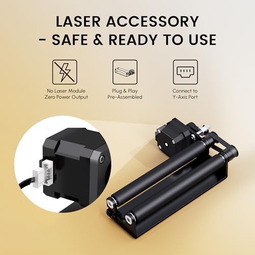 AlgoLaser Rotary Roller for Pixi – Y-Axis Rotary Module for Cylindrical Object Engraving – Compatible with LightBurn, LaserGRBL – No Engraving Tool Included AlgoLaser