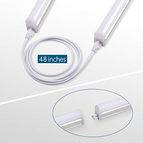 Barrina (Pack of 8) LED T5 Integrated Single Fixture, 4FT, 2200lm, 5000K, 20W, Utility Shop Light, Ceiling and Under Cabinet Light, ETL Listed, with Built-in ON/Off Switch Barrina