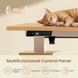 SEDETA L Shaped Electric Standing Desk, 55 inch Height Adjustable Office Executive Desk with Storage Drawers, Fluted Sit Stand Corner Computer Desk with Power Outlets for Home Office, Oak SEDETA