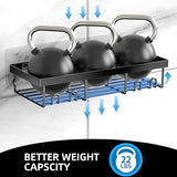 Moforoco 3-Pack Shower Caddy Basket Shelf with Soap Holder, No Drilling Traceless Adhesive Shower Wall Shelves, Rustproof Black Bathroom Shower Storage Organizer Moforoco