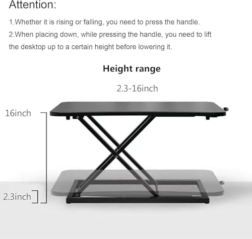 Raathionty Standing Desk Converter Adjustable Height,Keyboard Riser for Stand Up Desk Riser,Computer Keyboard Stand for Desktop,Ergonomic Sit Stand Computer Workstations Black Size 23.6 Inch Raathionty