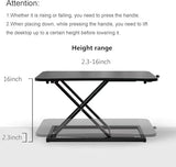 Raathionty Standing Desk Converter Adjustable Height,Keyboard Riser for Stand Up Desk Riser,Computer Keyboard Stand for Desktop,Ergonomic Sit Stand Computer Workstations Black Size 23.6 Inch Raathionty