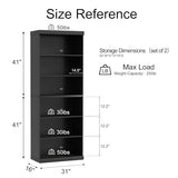 Casaphoria 82" H Wooden Bookcase, Heavy Duty Bookshelves, 6-Tier Wide Bookshelf with Large Storage Space for Home Office, 82" H x 31" W x 16" D, 130Lb, Black Casaphoria
