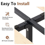 Sweetcrispy Solid Wood Bed Frame - Twin Size Mattress Foundation with Headboard, No Box Spring Needed with 1100LBS Sturdy Wooden Slats Support, Noise Free, Easy Assembly Sweetcrispy