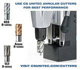 CS Unitec | MABasic 400 Portable Magnetic Drill Press | 1050W 2-Speed Benchtop Power Drill Machine w/up to 1-5/8" Diameter & 6-1/3" Depth of Cut CS Unitec