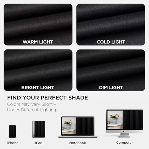 Joydeco Blackout Curtains for Bedroom, Black out curtains 96 inch long 2 Panels, Long Black Drapes with Rod Pocket Back Tab, Room Darkening Noise Reducing & Wrinkle-Free Drapes for Living Room Windows Joydeco