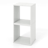 Giantex 2-Tier White Cube Bookshelf Organizer with Stable Stacking Design Giantex